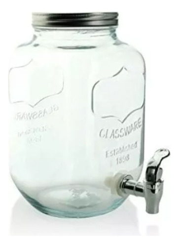 Dispenser Jugo 4 L Vidrio Canilla Jarra Agua