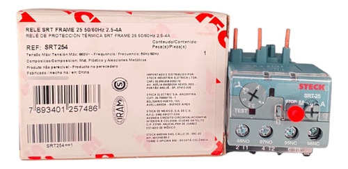 Relé Térmico 2.5-4 A Frame 25 Steck Srt254