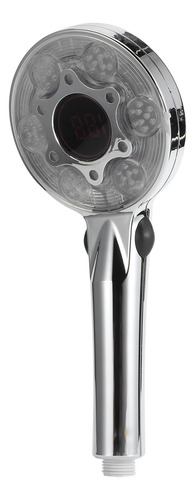 Cabeça De Chuveiro G1/2in Digital Led De 3 Cores Com Tempera
