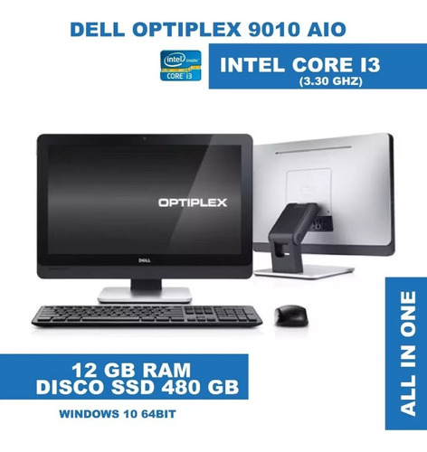 Pcdell Optiplex 9010 All In One  I3-2.2   Ssd 512 Ram 12gb