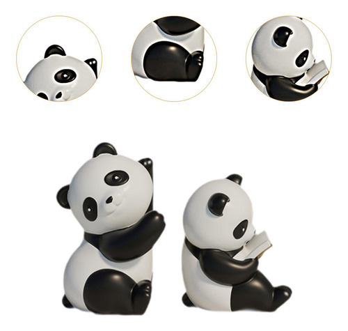 Panda Bookends Estatuas Resin Animal Estatuillas Lindas