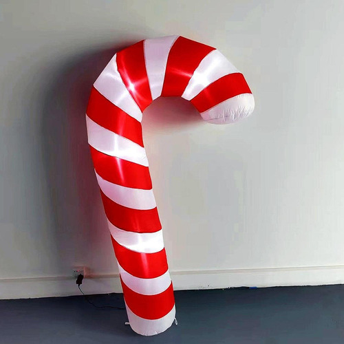Bastón De Inflable Iluminado Para Navidad, Decoración Para