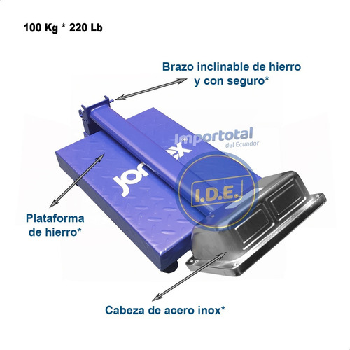 Balanza Jontex Plataforma 40 Cm X 30 Cm / 220 Lb Ó 100 Kg