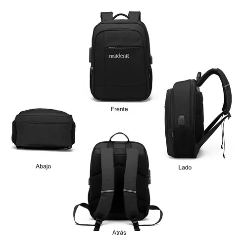 Mochila Antirrobo De Gran Capacidad Con Cargador Usb Negro