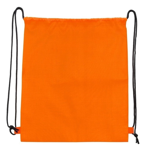 50 Unidades Mochila Saco Colorido Em Nylon Cor Laranja Desenho do tecido Liso