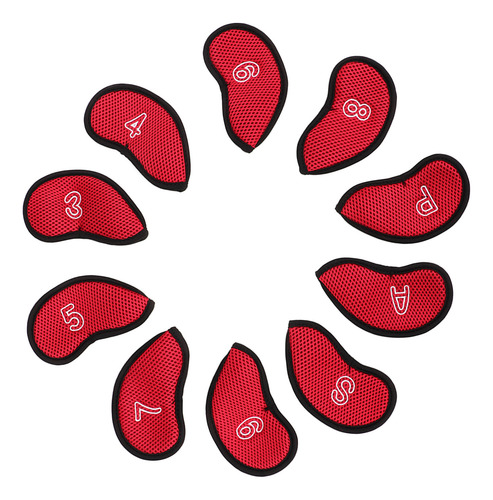 Funda De Hierro Rojo Y Rojo, 10 Unidades, Juego De Números,