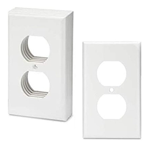 Faceplate Tensortec 3100 2 Puertos Para Toma Corriente Blanc