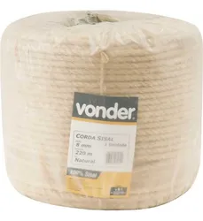 Comprar Corda De Sisal 8mm X 220m 3 Pernas, Vonder 225 Kgf no Mercado Livre