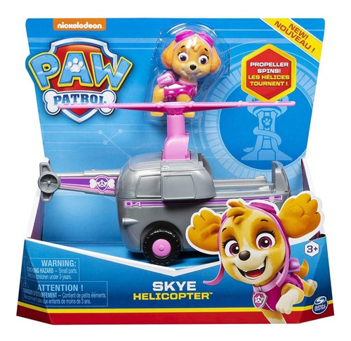 Figura Vehiculo Paw Patrol Transformable Patrulla Canina Color Skye Helicoptero