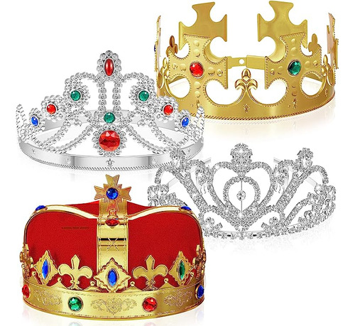 4 Piezas Coronas Tamaño Tiara Princesa Coronas Ajustables Do