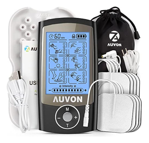 Auvon Recargable Tens Unit Estimulador Muscular, 24 Modos 4t