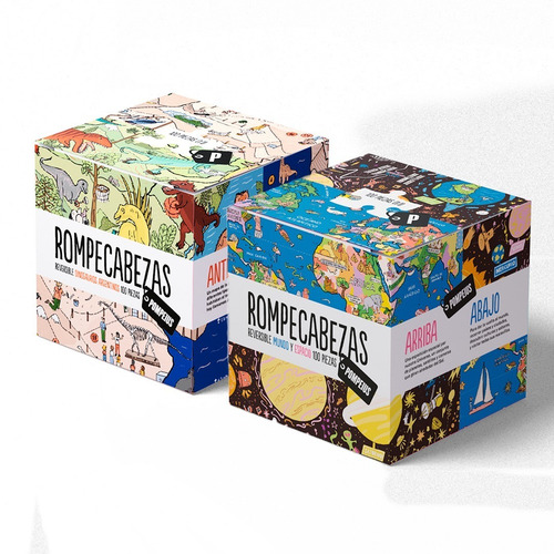2 Rompecabezas (bifaz Mundi-universo + 1 Bifaz Dinosaurios)