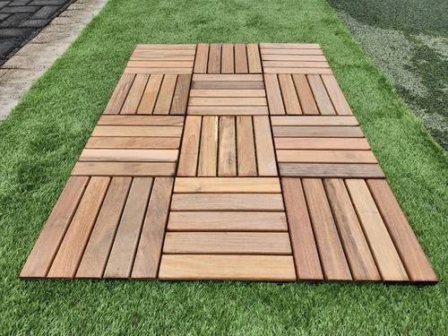 Deck Ipe Natural Piso Madera Para Exterior Modular Baldosas 