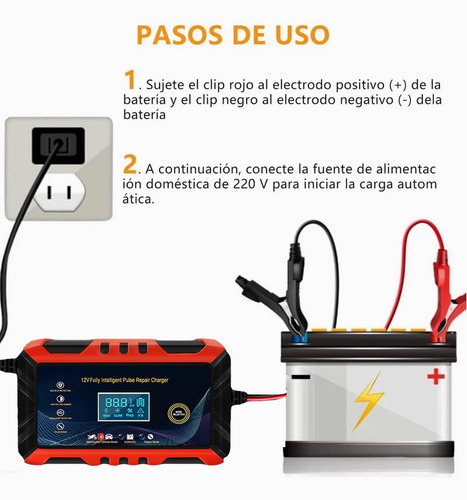 Imagen 4 de 10 de Cargador Inteligente Para Baterias 12v 6a De Auto Moto