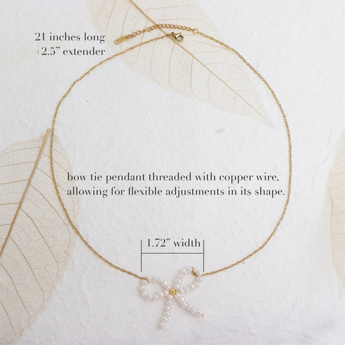 Collar Con Colgante De Cuentas Con Lazo De Perlas Frigotine