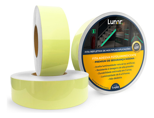 Vinil Autoadesivo Fotoluminescente Fluorescente 5 Cm X 1 M