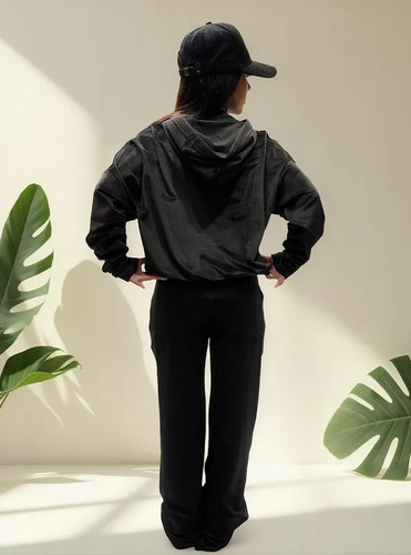 Buzo Hoodie Corto De Plush - Varios Colores