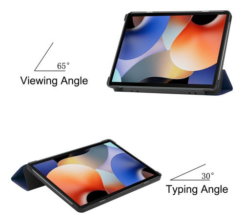Compatible De Piel Azul Oscuro Para Blackview Oscal Pad 10