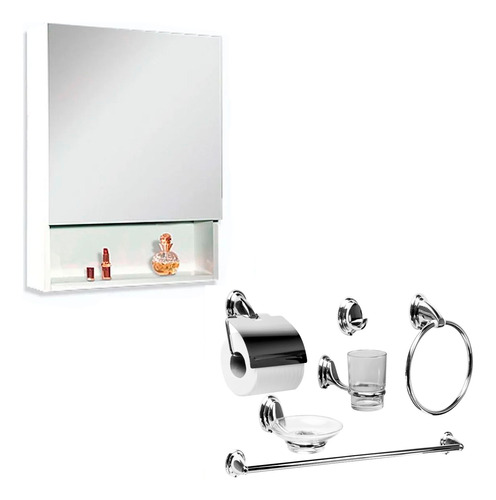 Accesorios Baño + Botiquin Peinador 45x60 Amube P