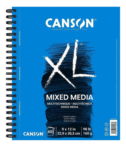 Block Mix Media Xl Canson 160 G 27.9 X 35.6 Cms 60 Hojas