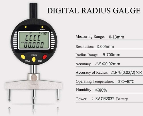 Medidor De Radio De Precisión Digital,medición Del Radio