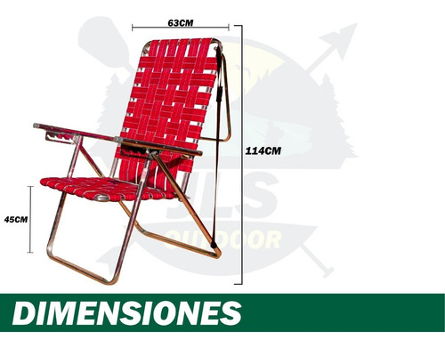 Imagen 2 de 6 de Sillon Reposera Sousa Alto Aluminio 1 PuLG 5pos 110 Kg X2uni