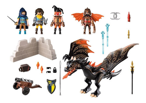 Imagen 3 de 7 de Figura Armable Playmobil Novelmore Ataque Del Dragón 46 Pc