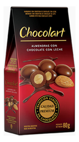 Chocolart Almendras Con Chocolate Con Leche 80 Gr