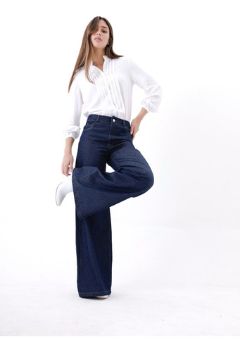 Pantalón Upminorista Jean Wide Leg Mujer Dama