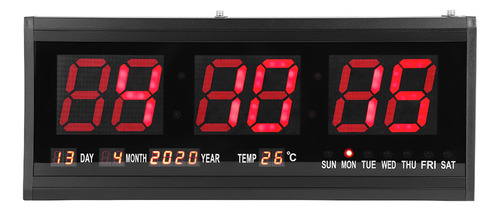 Reloj De Pared Digital Led Grande Y Moderno Con Fecha Y Temp
