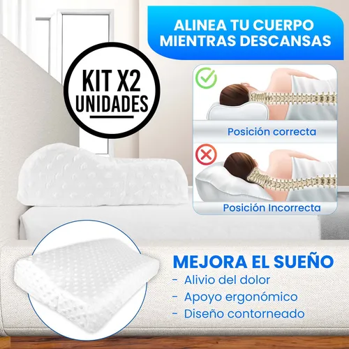 Almohada Ortopédica Energy Plus Con Espuma De Memoria Hipoalergénica, Ergonómica Para Cuello Y Cabeza, Lavable, Antiácaros Y Suave, Ideal Para Un Sueño Reparador Sin Dolores