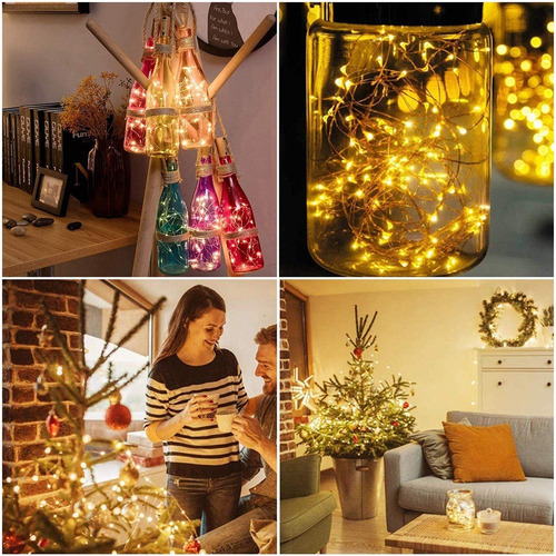 5 Juegos De Luces Led Para Botellas De Vino Con Corchos