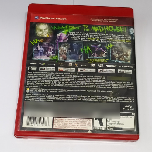 Batman Arkham Asylum - Español - Ps3 - Longaniza Games (Reacondicionado)
