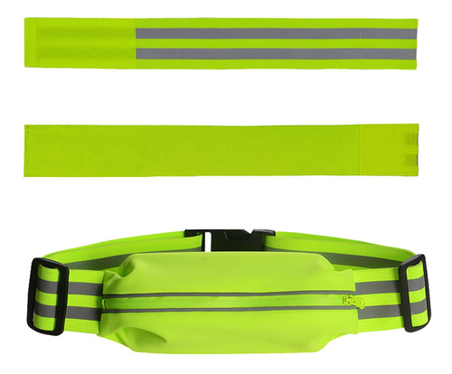 Cinturón Reflectante Para 1 Cinturón Y 2 Brazaletes Verde