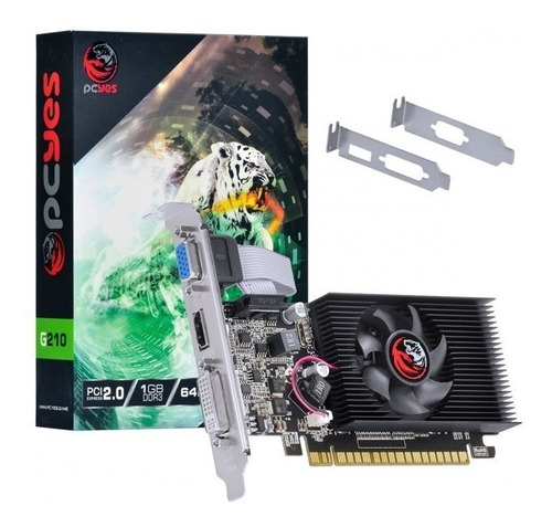 Imagem 5 de 7 de Placa de vídeo Nvidia Pcyes GeForce 200 Series G210 PA210G6401D3LP 1GB
