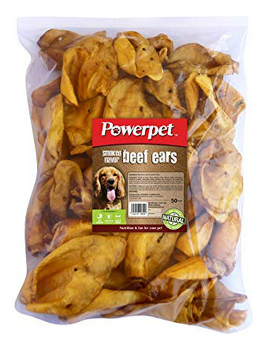 Powerpet 100% Orejas De Vaca Natural Para Perros (50 Pack) (