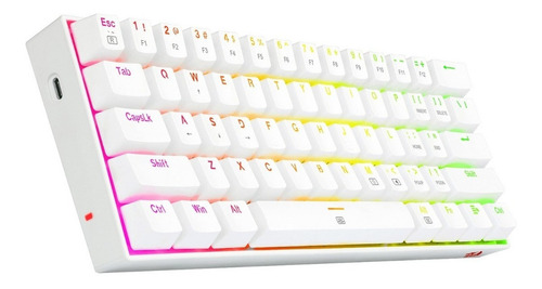 Imagen 3 de 4 de Teclado gamer Redragon Dragonborn K630 QWERTY Redragon Brown inglés US color blanco con luz RGB