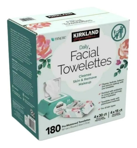 Toallitas 180 Pz Kirkland Desmaquillantes Agua Micelar 1