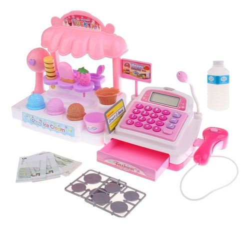Set De 36 Unidades Simulado Tienda De Helados Caja Registrad