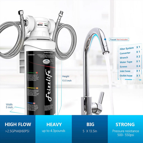 Frizzlife Under Field Water Filter 53 Y 42 Certificado De Al