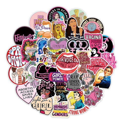 Pegatinas De Graffiti De Dibujos Animados Feministas Para Mu