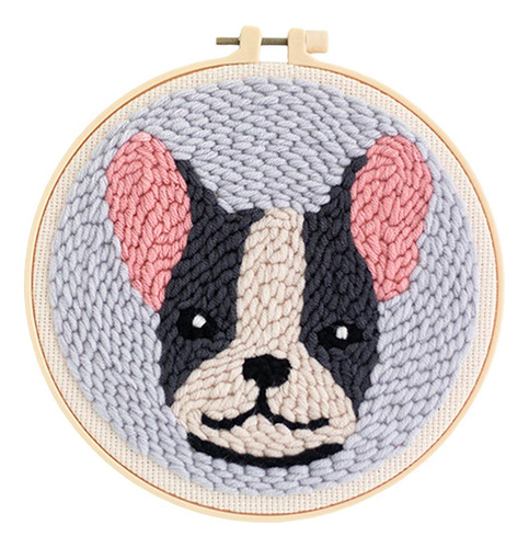 De Aguja De Punzón Estampado Perro Bordado Animal Diy C