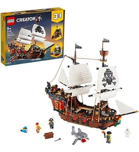 Lego Creator Juego De Construcción De Barco Pirata 3 En 1, L