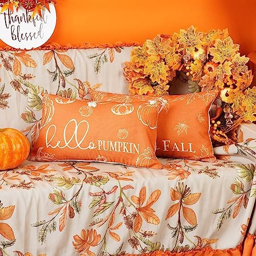 Onway Fundas De Almohada De Otoño, 12 X 20, Juego De 2, Deco