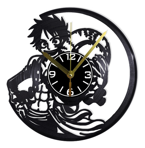 Reloj Pared Disco Vinilo Acetato Decoración One Piece 01 