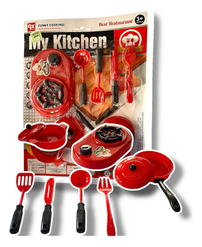 Set De Cocinita Juguete Infantil Hoyas Anafe Tapas Anafe Grande