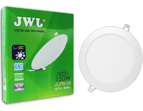 Imagen 1 de 7 de Plafon Led 15w Empotrable Slim Redondo Luz Blanca 50pz Jwj