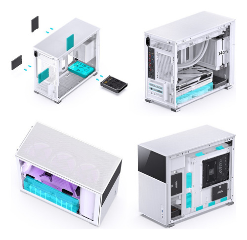 Gabinete Matx Alumínio Jonsbo D31 Mesh Screen (com Tela Lcd) Cor Branco
