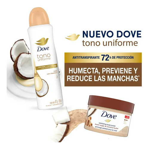 Pack Dove Coco 3 Desodorantes De 150ml Scrub 298g