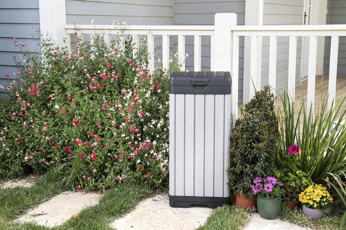 Cesto De Basura De Polipropileno Para Jardin Keter Rockford Color Gris